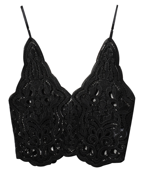 Re:EDIT（リエディ）の「花柄レースVネックキャミソールビスチェ/トップス[Re:EDIT/リエディ]（キャミソール・レディース・ブラック/ホワイト・MEDIUM）」の6枚目の写真