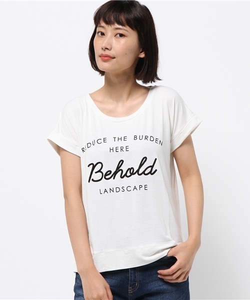 Bou Jeloud（ブージュルード）の「バンブー天竺コード刺繍Tシャツ（Tシャツ/カットソー・レディース・オフホワイト/ブラック/イエロー・FREE）」の2枚目の写真