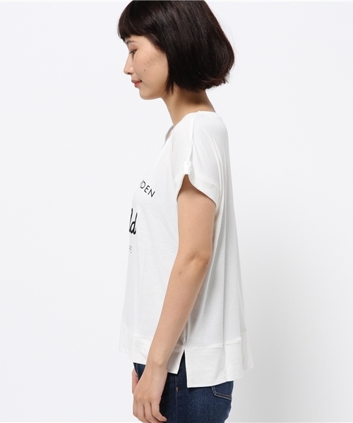 Bou Jeloud（ブージュルード）の「バンブー天竺コード刺繍Tシャツ（Tシャツ/カットソー・レディース・オフホワイト/ブラック/イエロー・FREE）」の9枚目の写真