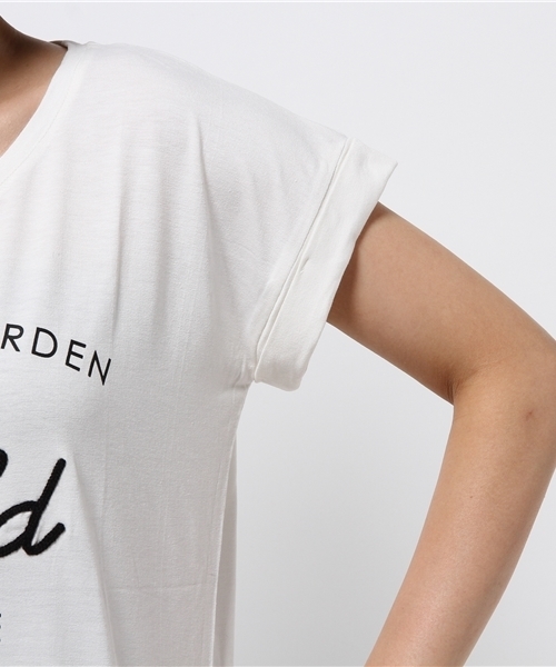 Bou Jeloud（ブージュルード）の「バンブー天竺コード刺繍Tシャツ（Tシャツ/カットソー・レディース・オフホワイト/ブラック/イエロー・FREE）」の4枚目の写真