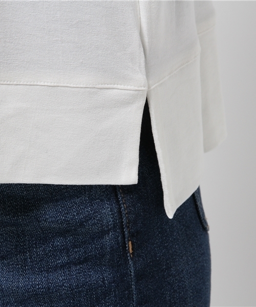 Bou Jeloud（ブージュルード）の「バンブー天竺コード刺繍Tシャツ（Tシャツ/カットソー・レディース・オフホワイト/ブラック/イエロー・FREE）」の5枚目の写真