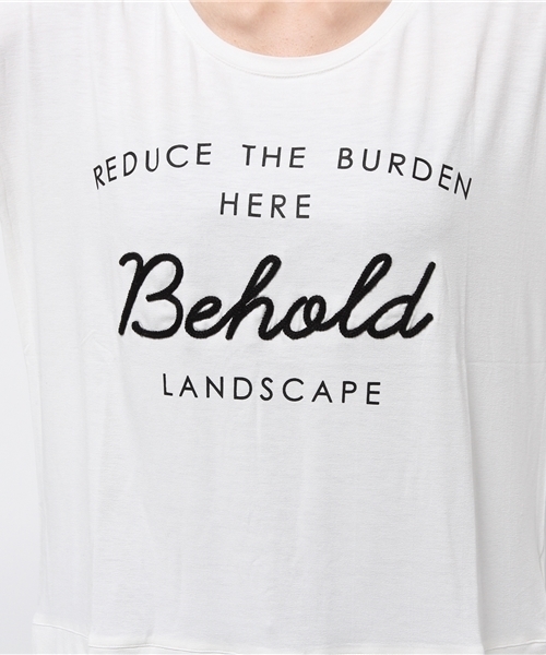 Bou Jeloud（ブージュルード）の「バンブー天竺コード刺繍Tシャツ（Tシャツ/カットソー・レディース・オフホワイト/ブラック/イエロー・FREE）」の6枚目の写真