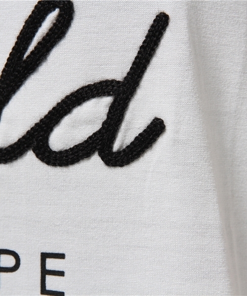 Bou Jeloud（ブージュルード）の「バンブー天竺コード刺繍Tシャツ（Tシャツ/カットソー・レディース・オフホワイト/ブラック/イエロー・FREE）」の7枚目の写真