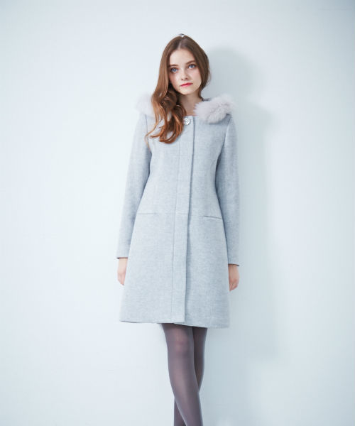 PROPORTION BODY DRESSING（プロポーションボディドレッシング）の「【CanCam 12月号掲載】ポケットファーフードコート（その他アウター・レディース・ネイビー/グレー系その他/ブルー・1/2/3）」の2枚目の写真