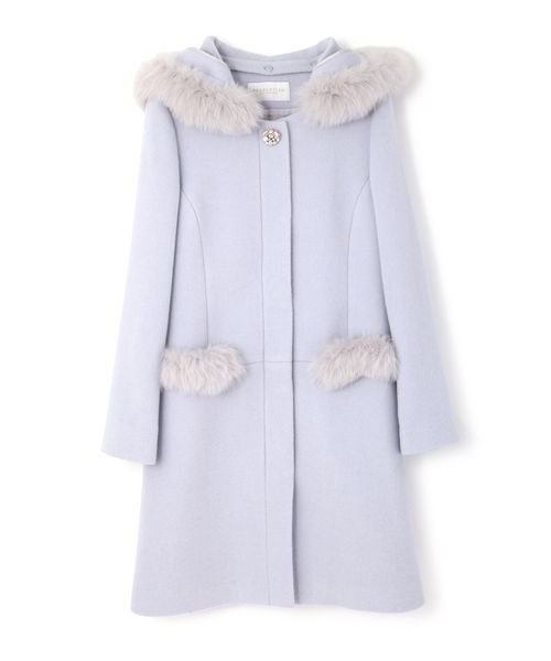 PROPORTION BODY DRESSING（プロポーションボディドレッシング）の「【CanCam 12月号掲載】ポケットファーフードコート（その他アウター・レディース・ネイビー/グレー系その他/ブルー・1/2/3）」の13枚目の写真