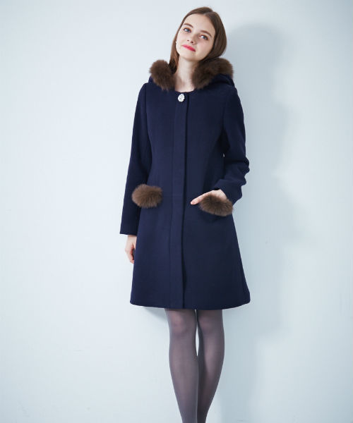 PROPORTION BODY DRESSING（プロポーションボディドレッシング）の「【CanCam 12月号掲載】ポケットファーフードコート（その他アウター・レディース・ネイビー/グレー系その他/ブルー・1/2/3）」の6枚目の写真