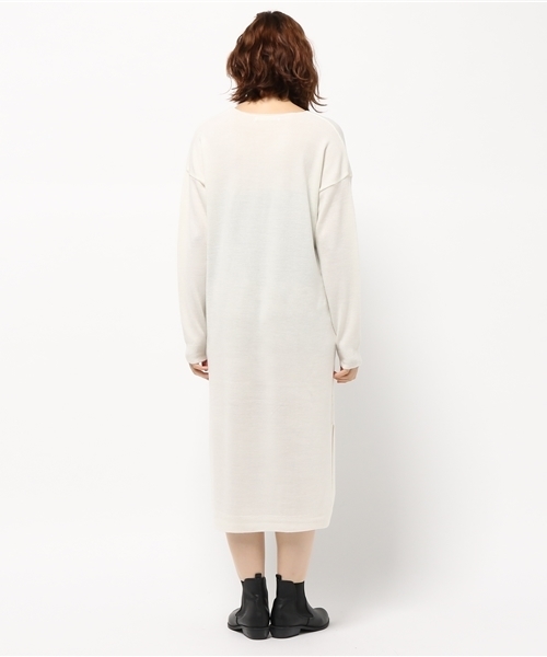 RAY CASSIN（レイカズン）の「カシミヤタッチロングワンピース（ワンピース・レディース・キナリ/杢グレー/ブラック・FREE）」の6枚目の写真