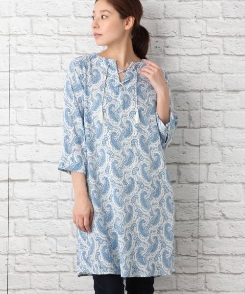 LEPSIM(レプシィム)の「ムジガラヨウリュウワンピース 744398(ワンピース・レディース・ブルー系その他/オフホワイト/ブラック系その他/グレー・LARGE/MEDIUM)」の4枚目の写真