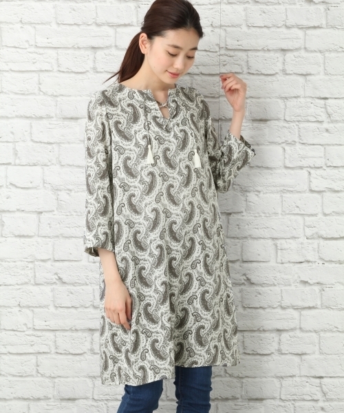 LEPSIM(レプシィム)の「ムジガラヨウリュウワンピース 744398(ワンピース・レディース・ブルー系その他/オフホワイト/ブラック系その他/グレー・LARGE/MEDIUM)」の3枚目の写真