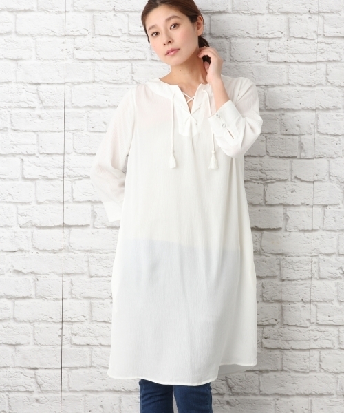 LEPSIM(レプシィム)の「ムジガラヨウリュウワンピース 744398(ワンピース・レディース・ブルー系その他/オフホワイト/ブラック系その他/グレー・LARGE/MEDIUM)」の1枚目の写真