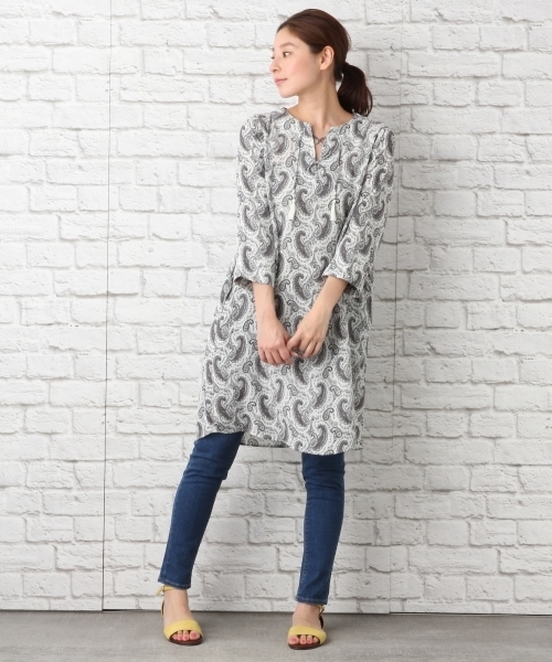 LEPSIM(レプシィム)の「ムジガラヨウリュウワンピース 744398(ワンピース・レディース・ブルー系その他/オフホワイト/ブラック系その他/グレー・LARGE/MEDIUM)」の6枚目の写真