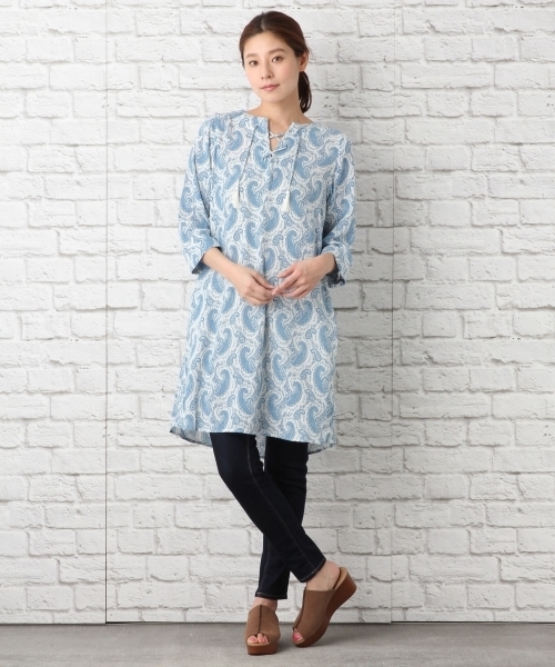 LEPSIM(レプシィム)の「ムジガラヨウリュウワンピース 744398(ワンピース・レディース・ブルー系その他/オフホワイト/ブラック系その他/グレー・LARGE/MEDIUM)」の7枚目の写真