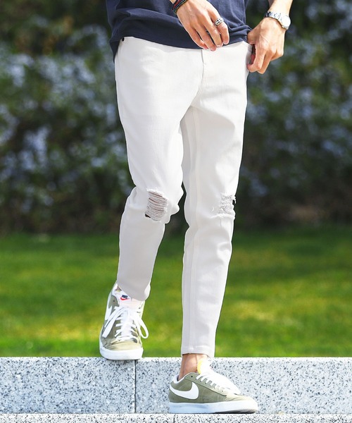 jiggys shop(ジギーズショップ)の「ストレッチ テーパード アンクルパンツ(チノパンツ・メンズ・ホワイト系その他2/ブラック系その他/ブラック/ホワイト系その他/ライトグレー/ネイビー/ブルー系その他/ホワイト/ベージュ/グレー/ブラック系その他2/グレー系その他/ホワイト系その他3/ブラック系その他3/その他2/その他3/その他4/その他5/その他1/その他9/その他7/その他6/その他8/モカ/グレー系その他2・SMALL/LARGE/MEDIUM/X-LARGE/L/XL/S/M)」の4枚目の写真