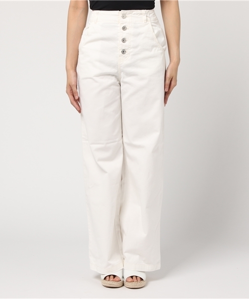 SLY（スライ）の「釦フライ WIDE ストレートPT（その他パンツ・レディース・オフホワイト/ベージュ/ライトピンク・1/2/0）」の4枚目の写真