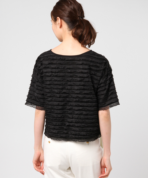 earth music&ecology(アースミュージックアンドエコロジー)の「・総フリルプルオーバー(Tシャツ/カットソー・レディース・レッド/ネイビー/アイボリー/ブラック・FREE)」の9枚目の写真