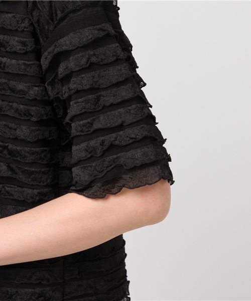 earth music&ecology(アースミュージックアンドエコロジー)の「・総フリルプルオーバー(Tシャツ/カットソー・レディース・レッド/ネイビー/アイボリー/ブラック・FREE)」の7枚目の写真