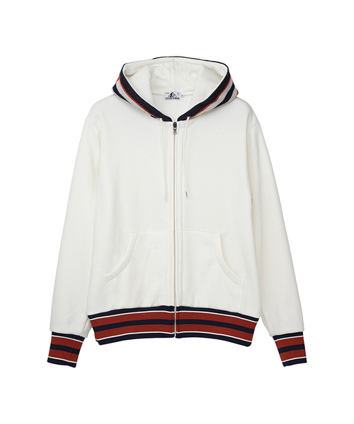 HYSTERIC GLAMOUR(ヒステリックグラマー)の「HG STRIPEジャカード 切替PK(パーカー・メンズ・ホワイト/トップグレー/ブラック・MEDIUM/LARGE/SMALL)」の5枚目の写真