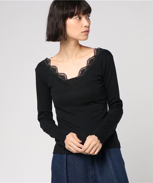 one after another NICE CLAUP(ワンアフターアナザーナイスクラップ)の「ポップウォームインナー(Tシャツ/カットソー・レディース・ブラック/ベージュ/オフホワイト/ブルーグレー/ピンク系その他・FREE)」の11枚目の写真