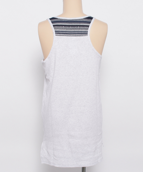 チャイハネ（チャイハネ）の「【チャイハネ】yul テレコ×ジャガードMEN'Sロングタンクトップ（タンクトップ・メンズ・ホワイト/ブラック/ブルー/マスタード/パープル・FREE）」の7枚目の写真