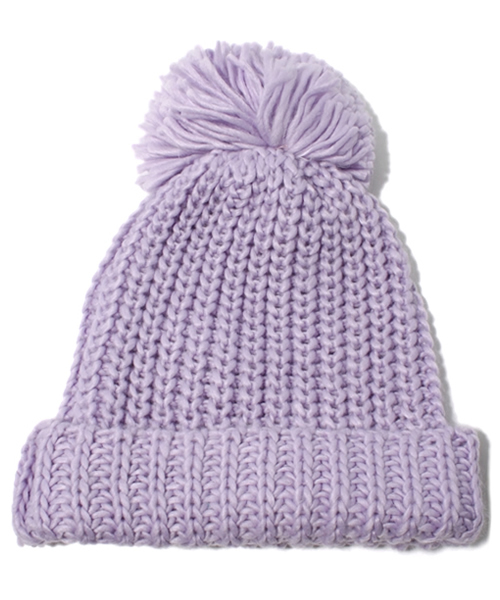 one after another NICE CLAUP（ワンアフターアナザーナイスクラップ）の「デカポンポンニット帽（ニットキャップ/ビーニー・レディース・アイボリー/ブラック/ブルー/パープル・FREE）」の4枚目の写真