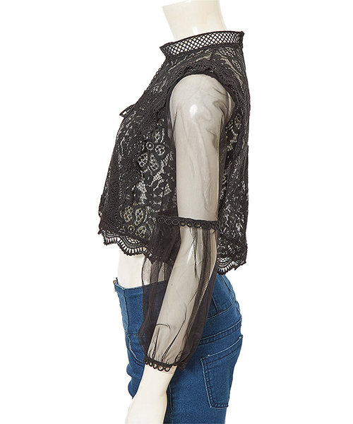 fifth（フィフス）の「フリルレースチュールブラウス（シャツ/ブラウス・レディース・ホワイト/ブラック/グレー・MEDIUM）」の9枚目の写真