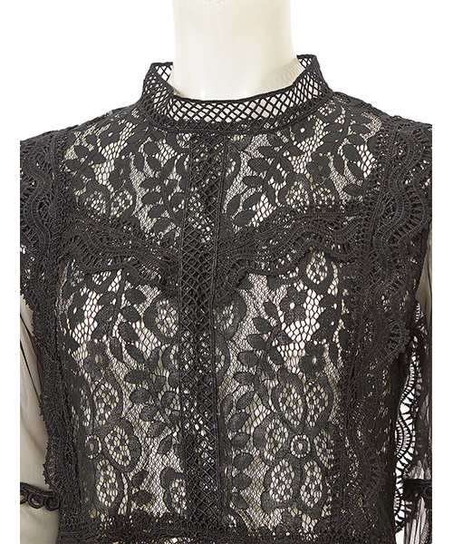 fifth（フィフス）の「フリルレースチュールブラウス（シャツ/ブラウス・レディース・ホワイト/ブラック/グレー・MEDIUM）」の7枚目の写真