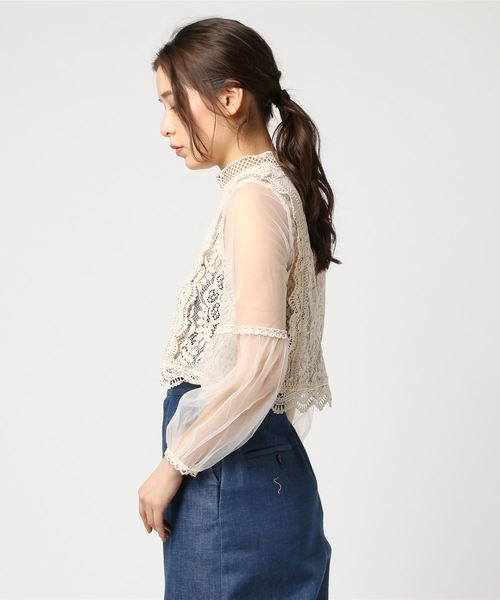 fifth（フィフス）の「フリルレースチュールブラウス（シャツ/ブラウス・レディース・ホワイト/ブラック/グレー・MEDIUM）」の11枚目の写真