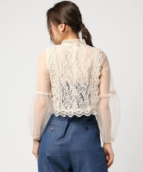 fifth（フィフス）の「フリルレースチュールブラウス（シャツ/ブラウス・レディース・ホワイト/ブラック/グレー・MEDIUM）」の10枚目の写真