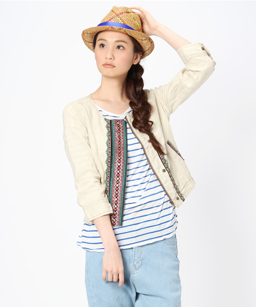 Another Edition（アナザーエディション）の「AE[S]JQ TAPE BLSN（ブルゾン・レディース・ホワイト/ベージュ/オリーブ・SMALL/MEDIUM）」の17枚目の写真