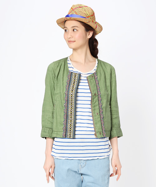 Another Edition（アナザーエディション）の「AE[S]JQ TAPE BLSN（ブルゾン・レディース・ホワイト/ベージュ/オリーブ・SMALL/MEDIUM）」の14枚目の写真