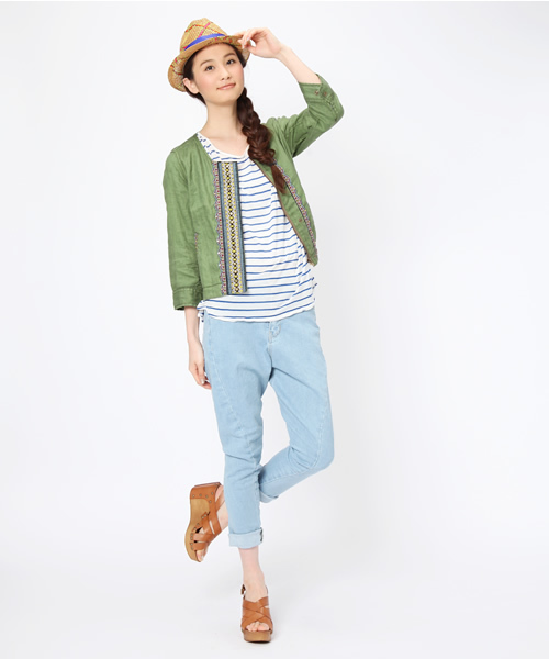 Another Edition（アナザーエディション）の「AE[S]JQ TAPE BLSN（ブルゾン・レディース・ホワイト/ベージュ/オリーブ・SMALL/MEDIUM）」の15枚目の写真