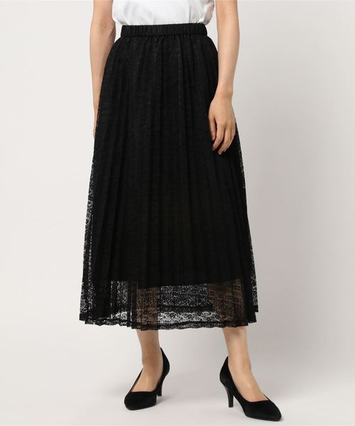 AMERICAN HOLIC（アメリカンホリック）の「・レースロングプリーツスカート（スカート・レディース・ベージュ/グリーン/ネイビー/ブラック・FREE）」の21枚目の写真