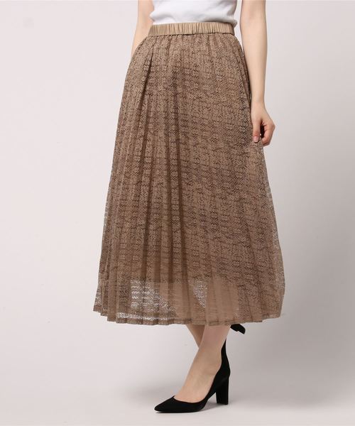 AMERICAN HOLIC（アメリカンホリック）の「・レースロングプリーツスカート（スカート・レディース・ベージュ/グリーン/ネイビー/ブラック・FREE）」の6枚目の写真