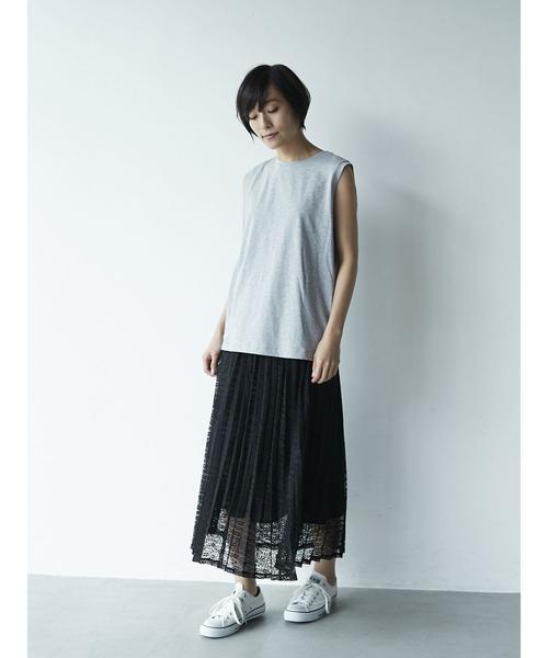 AMERICAN HOLIC（アメリカンホリック）の「・レースロングプリーツスカート（スカート・レディース・ベージュ/グリーン/ネイビー/ブラック・FREE）」の13枚目の写真