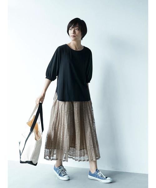 AMERICAN HOLIC（アメリカンホリック）の「・レースロングプリーツスカート（スカート・レディース・ベージュ/グリーン/ネイビー/ブラック・FREE）」の17枚目の写真