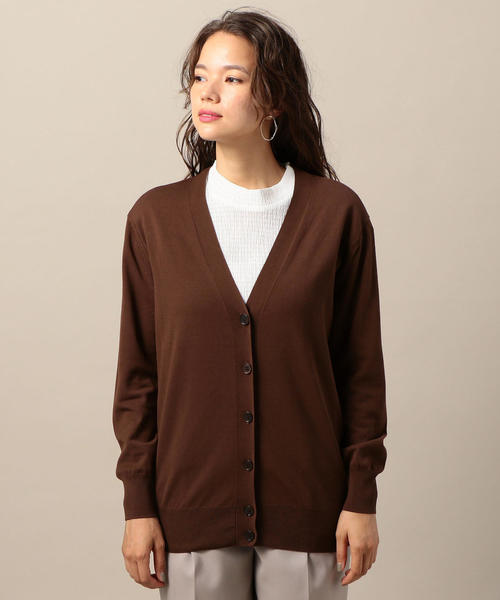 BEAUTY&YOUTH UNITED ARROWS（ビューティーアンドユースユナイテッドアローズ）の「BY コットンレーヨンVネックカーディガン o（カーディガン/ボレロ・レディース・ベージュ/ロイヤルブルー/ブラウン・FREE）」の8枚目の写真