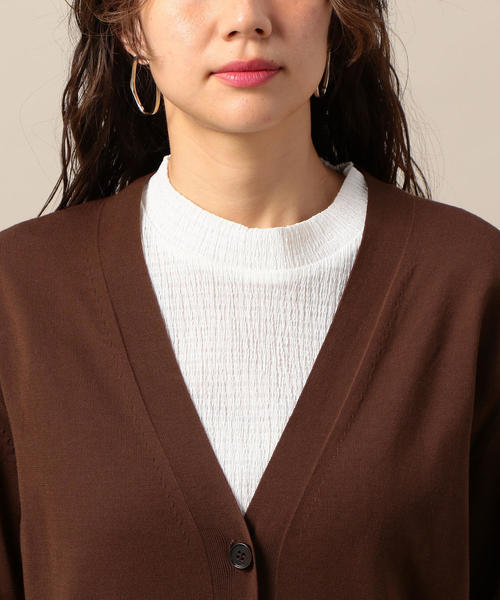 BEAUTY&YOUTH UNITED ARROWS（ビューティーアンドユースユナイテッドアローズ）の「BY コットンレーヨンVネックカーディガン ◆（カーディガン/ボレロ・レディース・ベージュ/ロイヤルブルー/ブラウン・FREE）」の14枚目の写真