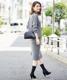 un dix cors | 【セットUP】変形リブニット×スカート(ワンピース)