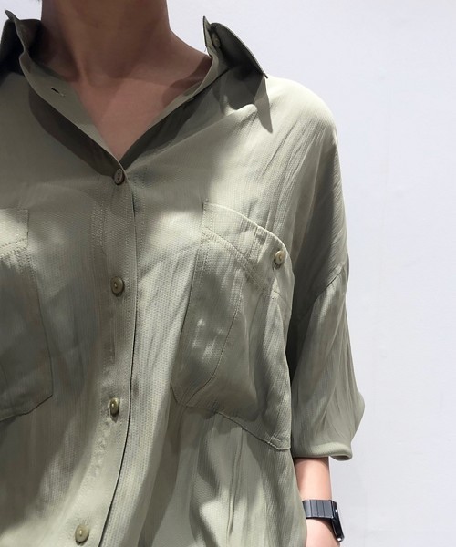 TODAYFUL（トゥデイフル）の「サテンジャガードシャツ（シャツ/ブラウス・レディース・キャメル/グリーン系その他/キナリ・FREE）」の16枚目の写真