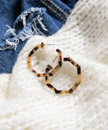 Edit Sheen | べっ甲六角フープピアス(ピアス（両耳用）)