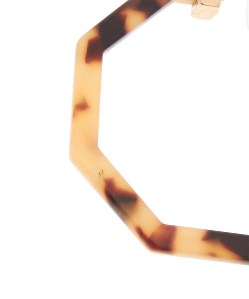 Edit Sheen(エディットシーン)の「べっ甲六角フープピアス(ピアス(両耳用)・レディース・ホワイト/ブラウン・FREE)」の6枚目の写真