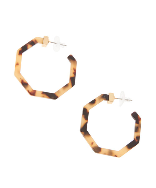 Edit Sheen(エディットシーン)の「べっ甲六角フープピアス(ピアス(両耳用)・レディース・ホワイト/ブラウン・FREE)」の10枚目の写真