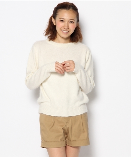 CIAOPANIC（チャオパニック）の「【Ciaopanic】ミンク加工プルオーバー（ニット/セーター・レディース・サックスブルー/オフホワイト/ピンク/ブラック/グリーン・FREE）」の6枚目の写真