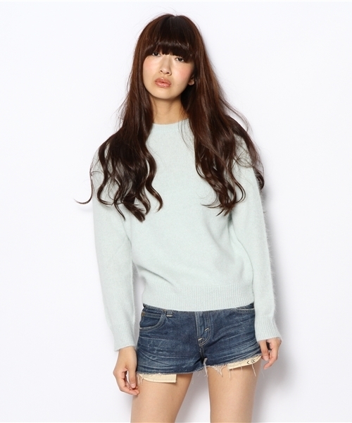 CIAOPANIC（チャオパニック）の「【Ciaopanic】ミンク加工プルオーバー（ニット/セーター・レディース・サックスブルー/オフホワイト/ピンク/ブラック/グリーン・FREE）」の8枚目の写真