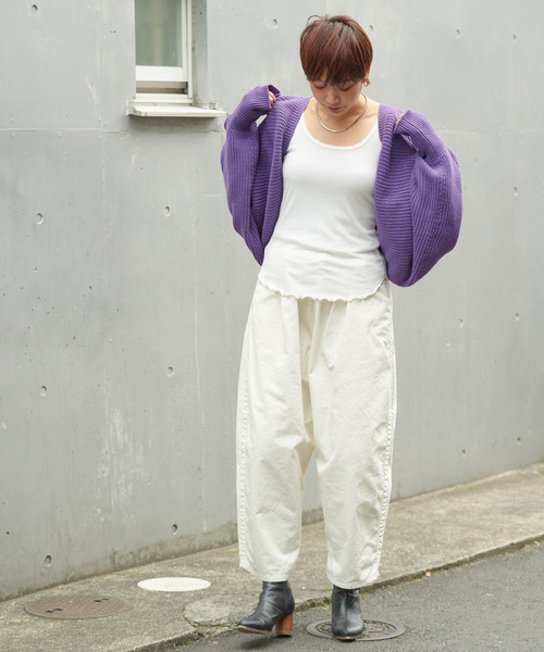 CIAOPANIC（チャオパニック）の「ニットボレロ/カーディガン（カーディガン/ボレロ・レディース・ベージュ/パープル・FREE）」の10枚目の写真