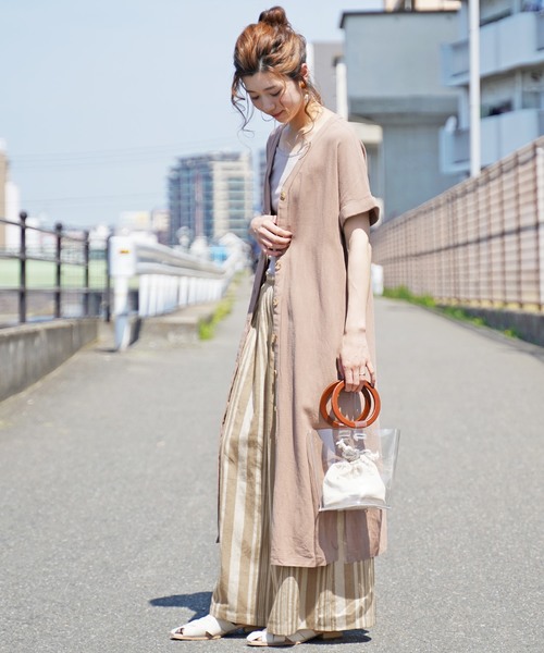 reca（レカ）の「ストライプワイドタックパンツ（その他パンツ・レディース・ベージュ/レッド/ブルー・M）」の6枚目の写真