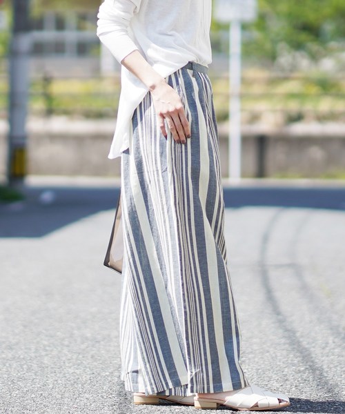 reca（レカ）の「ストライプワイドタックパンツ（その他パンツ・レディース・ベージュ/レッド/ブルー・M）」の13枚目の写真