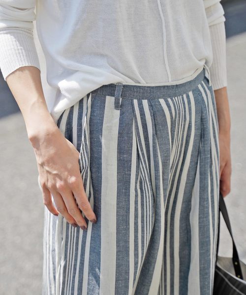 reca（レカ）の「ストライプワイドタックパンツ（その他パンツ・レディース・ベージュ/レッド/ブルー・M）」の14枚目の写真