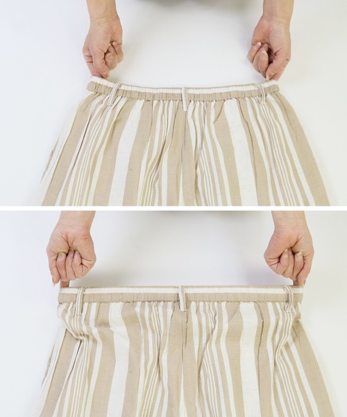 reca（レカ）の「ストライプワイドタックパンツ（その他パンツ・レディース・ベージュ/レッド/ブルー・M）」の18枚目の写真