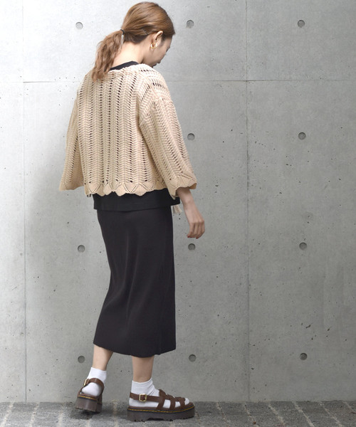 w closet（ダブルクローゼット）の「カギ針編み透かし編みカーディガン（ニット/セーター・レディース・ミント/ライトベージュ/キナリ・FREE）」の15枚目の写真